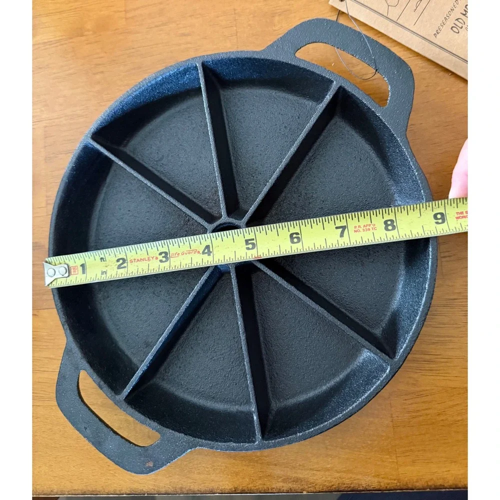 Old Mountain Cast Iron Cornbread Wedge Pan 8 Slot Preseasoned 9